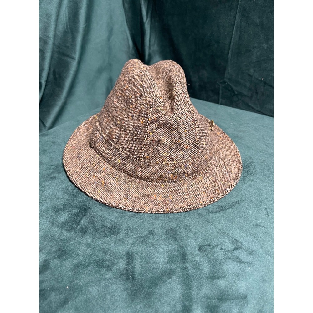 Shandon Headwear Donegal Tweed Wool Fedora Hat Brown Irish Fleck Size 7 57 M